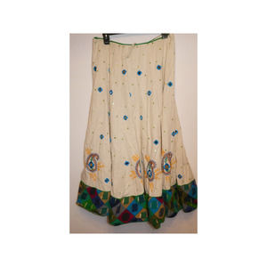 Size 4 Handmade Indian Boho Style Embroidered Mirror Paisley Skirt S4